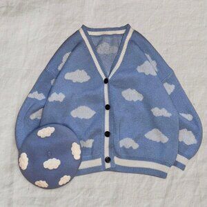 Kawaii Cloud Knitted Long Sleeve Cardigan